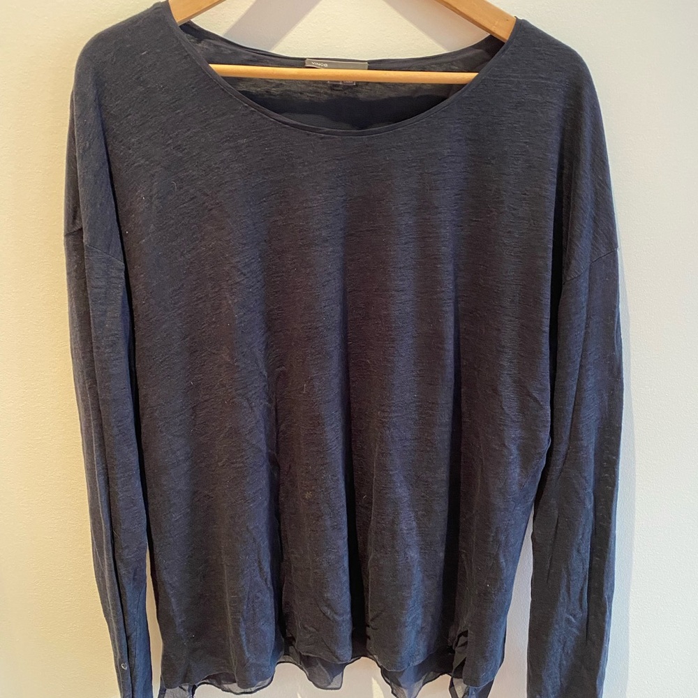 Vince Navy blue Linen top
